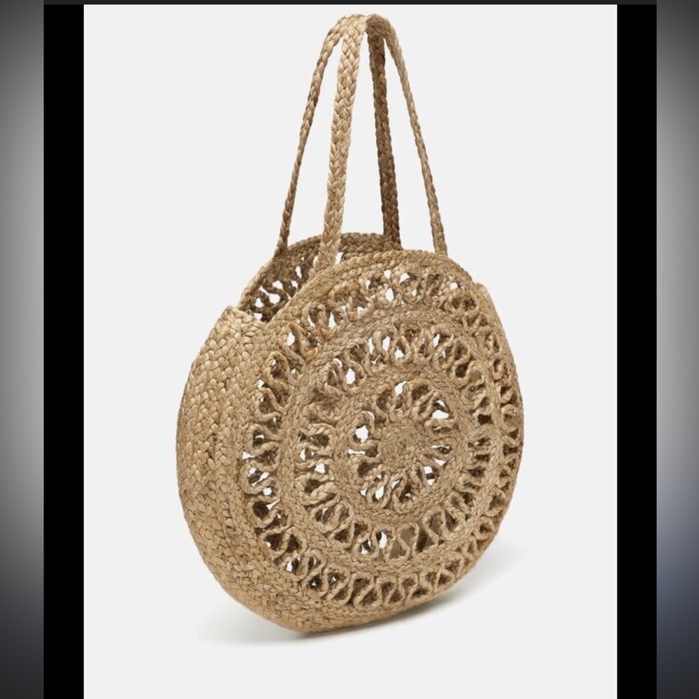 Zara Jute Natural Tote Bag - Picture 1 of 6